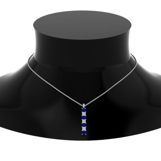Vertical-Bar-Diamond-Necklace-With-Sapphire-In--FDPD8416