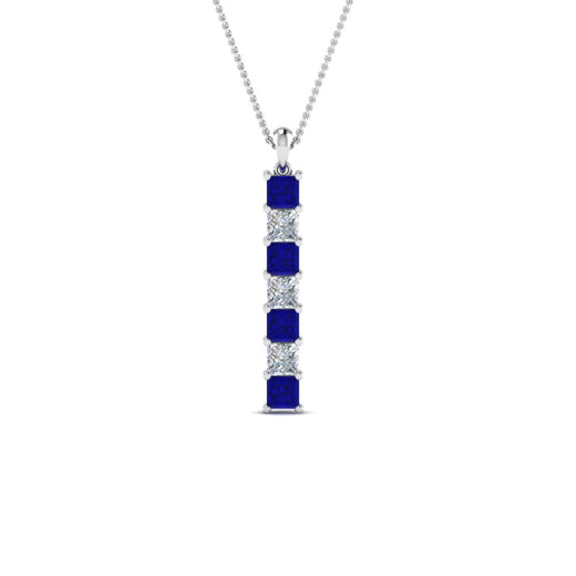 Vertical-Bar-Diamond-Necklace-With-Sapphire-In--FDPD8416