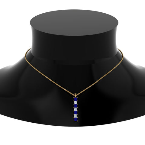 vertical-bar-necklace-seven-princess-cut-diamond-with-blue-sapphire-in--FDPD8416GSABL-NL-YG