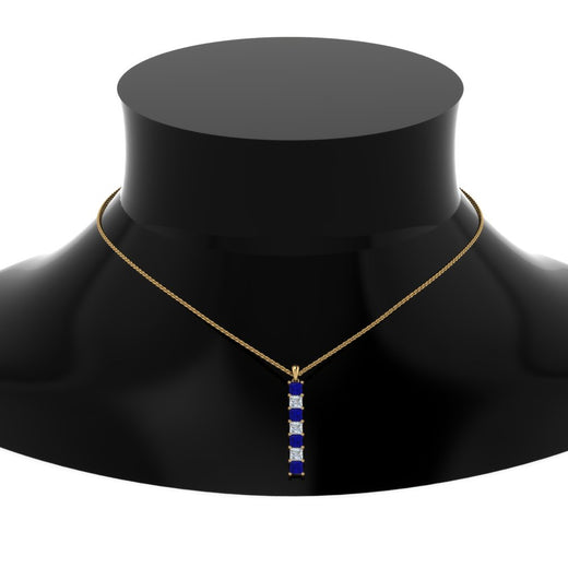 vertical-bar-necklace-seven-princess-cut-diamond-with-blue-sapphire-in--FDPD8416GSABL-NL-YG