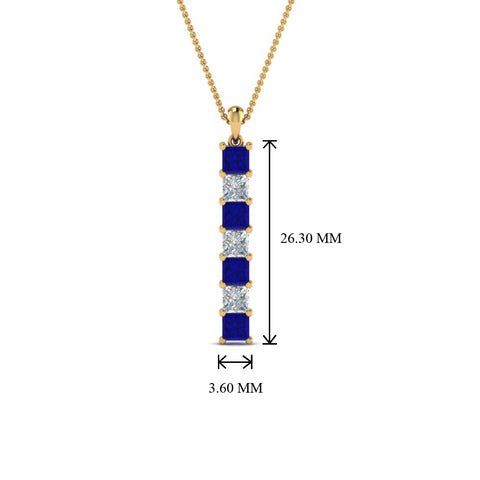 vertical-bar-necklace-seven-princess-cut-diamond-with-blue-sapphire-in--FDPD8416GSABL-NL-YG