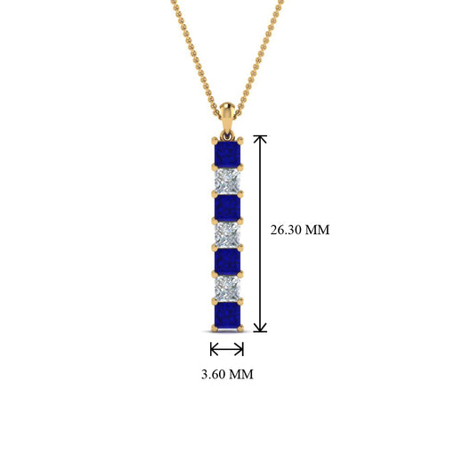 vertical-bar-necklace-seven-princess-cut-diamond-with-blue-sapphire-in--FDPD8416GSABL-NL-YG