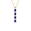 Load image into Gallery viewer, vertical-bar-necklace-seven-princess-cut-diamond-with-blue-sapphire-in--FDPD8416GSABL-NL-YG