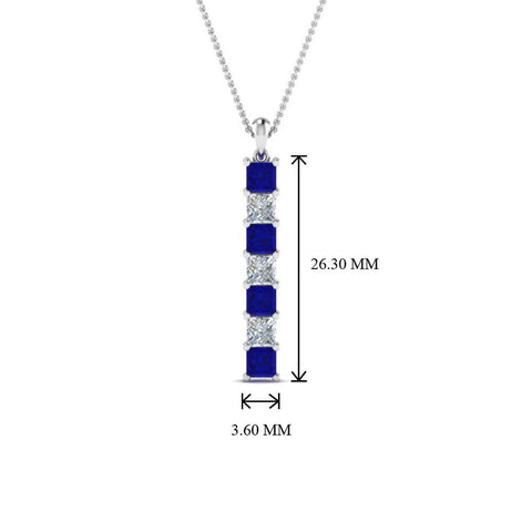 Vertical-Bar-Diamond-Necklace-With-Sapphire-In--FDPD8416