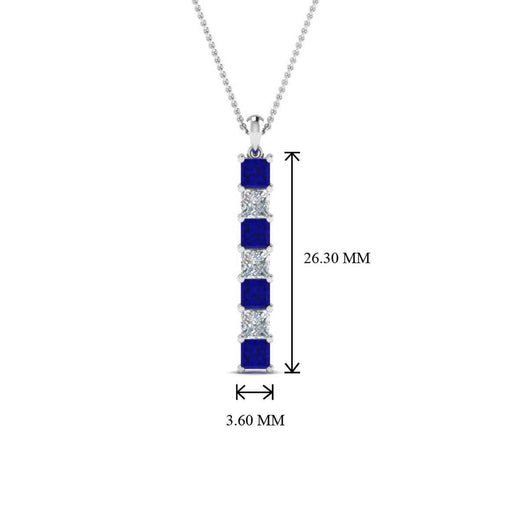Vertical-Bar-Diamond-Necklace-With-Sapphire-In--FDPD8416
