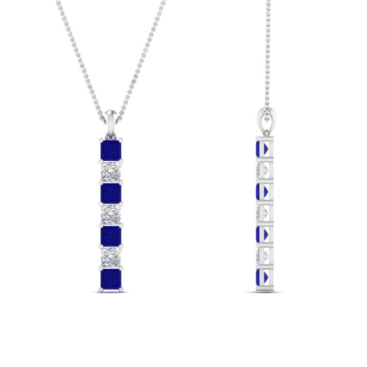 Vertical-Bar-Diamond-Necklace-With-Sapphire-In--FDPD8416