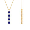 Load image into Gallery viewer, vertical-bar-necklace-seven-princess-cut-diamond-with-blue-sapphire-in--FDPD8416GSABL-NL-YG