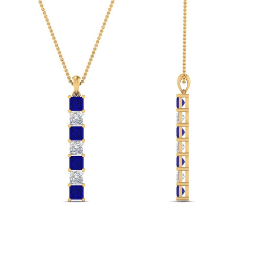 vertical-bar-necklace-seven-princess-cut-diamond-with-blue-sapphire-in--FDPD8416GSABL-NL-YG