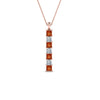 Load image into Gallery viewer, vertical-bar-necklace-seven-princess-cut-diamond-with-orange-sapphire-in-FDPD8416GSAOR-NL-RG
