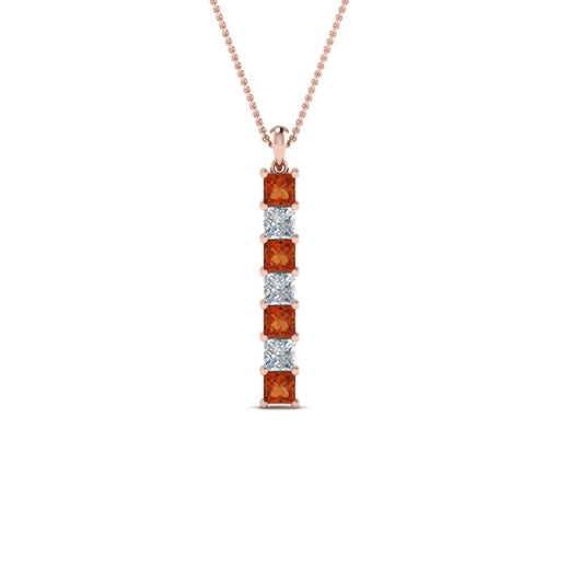 vertical-bar-necklace-seven-princess-cut-diamond-with-orange-sapphire-in-FDPD8416GSAOR-NL-RG