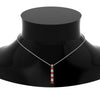 Load image into Gallery viewer, vertical-bar-necklace-seven-princess-cut-diamond-with-orange-sapphire-in--FDPD8416GSAOR-NL-WG