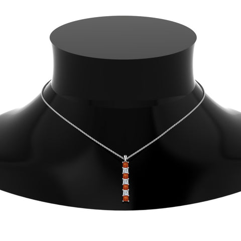 vertical-bar-necklace-seven-princess-cut-diamond-with-orange-sapphire-in--FDPD8416GSAOR-NL-WG