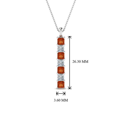 vertical-bar-necklace-seven-princess-cut-diamond-with-orange-sapphire-in--FDPD8416GSAOR-NL-WG