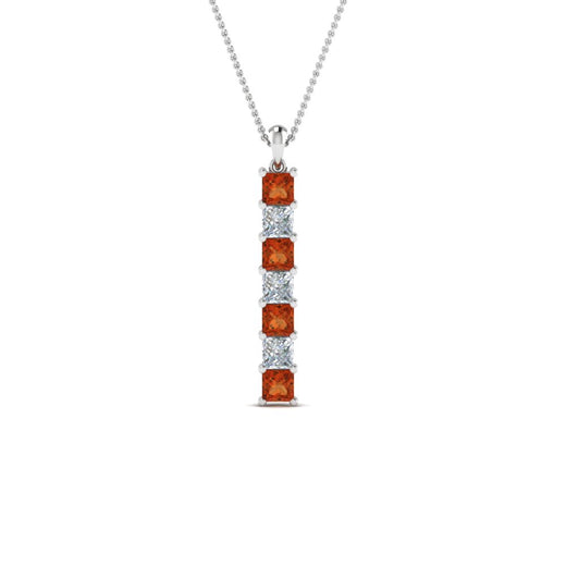 vertical-bar-necklace-seven-princess-cut-diamond-with-orange-sapphire-in--FDPD8416GSAOR-NL-WG