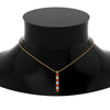 Load image into Gallery viewer, vertical-bar-necklace-seven-princess-cut-diamond-with-orange-sapphire-in--FDPD8416GSAOR-NL-YG