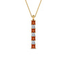 Load image into Gallery viewer, vertical-bar-necklace-seven-princess-cut-diamond-with-orange-sapphire-in--FDPD8416GSAOR-NL-YG
