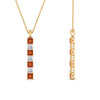 Load image into Gallery viewer, vertical-bar-necklace-seven-princess-cut-diamond-with-orange-sapphire-in--FDPD8416GSAOR-NL-YG