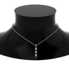 Load image into Gallery viewer, vertical-bar-necklace-seven-princess-cut-diamond-with-pink-sapphire-in-FDPD8416GSADRPI-NL-RG