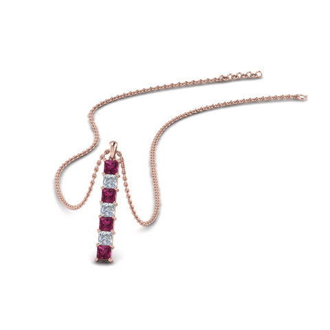 vertical-bar-necklace-seven-princess-cut-diamond-with-pink-sapphire-in-FDPD8416GSADRPI-NL-RG