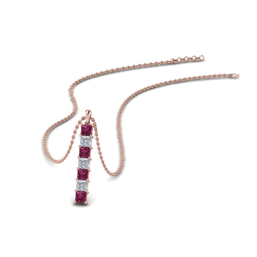 vertical-bar-necklace-seven-princess-cut-diamond-with-pink-sapphire-in-FDPD8416GSADRPI-NL-RG