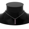 Load image into Gallery viewer, vertical-bar-necklace-seven-princess-cut-diamond-with-pink-sapphire-in--FDPD8416GSADRPI-NL-WG