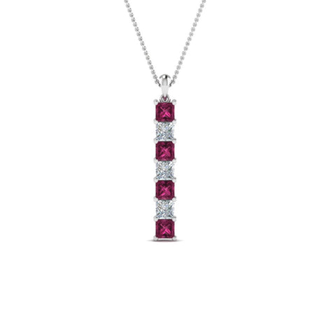 vertical-bar-necklace-seven-princess-cut-diamond-with-pink-sapphire-in--FDPD8416GSADRPI-NL-WG