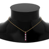 Load image into Gallery viewer, vertical-bar-necklace-seven-princess-cut-diamond-with-pink-sapphire-in--FDPD8416GSADRPI-NL-YG