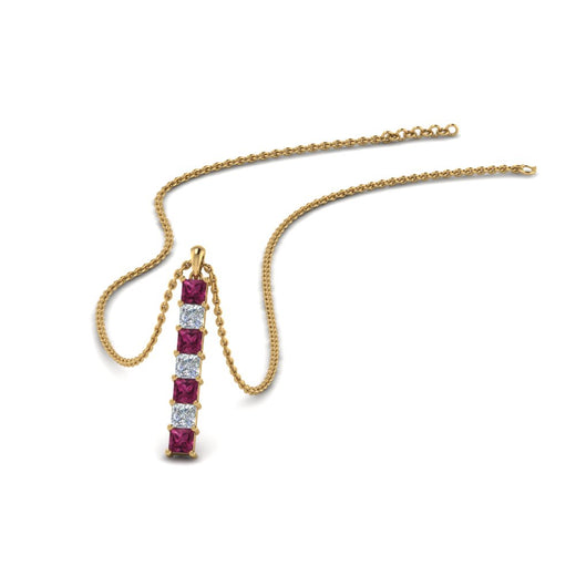 vertical-bar-necklace-seven-princess-cut-diamond-with-pink-sapphire-in--FDPD8416GSADRPI-NL-YG