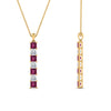 Load image into Gallery viewer, vertical-bar-necklace-seven-princess-cut-diamond-with-pink-sapphire-in--FDPD8416GSADRPI-NL-YG
