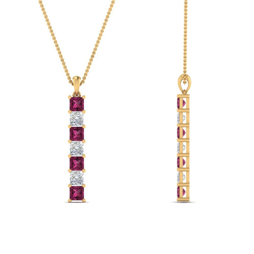vertical-bar-necklace-seven-princess-cut-diamond-with-pink-sapphire-in--FDPD8416GSADRPI-NL-YG