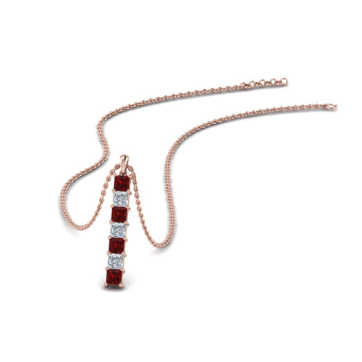 vertical-bar-necklace-seven-princess-cut-diamond-with-ruby-in-FDPD8416GRUDR-NL-RG