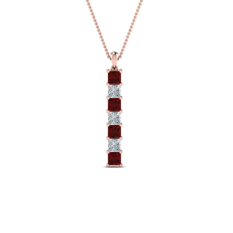 vertical-bar-necklace-seven-princess-cut-diamond-with-ruby-in-FDPD8416GRUDR-NL-RG