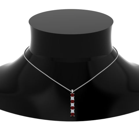 vertical-bar-necklace-seven-princess-cut-diamond-with-ruby-in--FDPD8416GRUDR-NL-WG