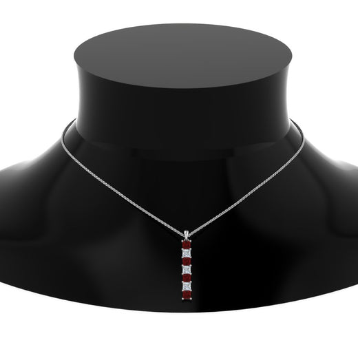 vertical-bar-necklace-seven-princess-cut-diamond-with-ruby-in--FDPD8416GRUDR-NL-WG
