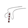 Load image into Gallery viewer, vertical-bar-necklace-seven-princess-cut-diamond-with-ruby-in--FDPD8416GRUDR-NL-WG