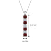 Load image into Gallery viewer, vertical-bar-necklace-seven-princess-cut-diamond-with-ruby-in--FDPD8416GRUDR-NL-WG