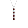Load image into Gallery viewer, vertical-bar-necklace-seven-princess-cut-diamond-with-ruby-in--FDPD8416GRUDR-NL-WG