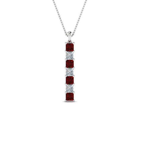 vertical-bar-necklace-seven-princess-cut-diamond-with-ruby-in--FDPD8416GRUDR-NL-WG