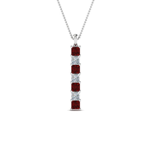 vertical-bar-necklace-seven-princess-cut-diamond-with-ruby-in--FDPD8416GRUDR-NL-WG