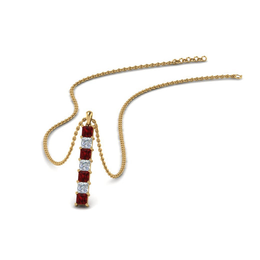 vertical-bar-necklace-seven-princess-cut-diamond-with-ruby-in--FDPD8416GRUDR-NL-YG