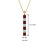 Load image into Gallery viewer, vertical-bar-necklace-seven-princess-cut-diamond-with-ruby-in--FDPD8416GRUDR-NL-YG
