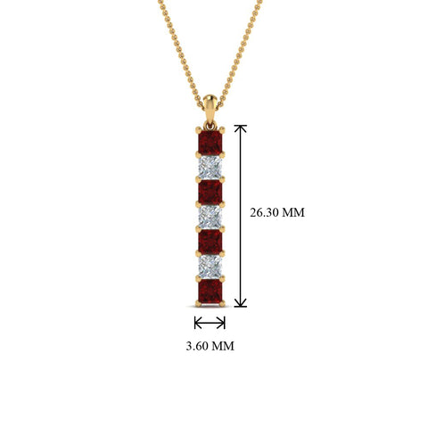 vertical-bar-necklace-seven-princess-cut-diamond-with-ruby-in--FDPD8416GRUDR-NL-YG
