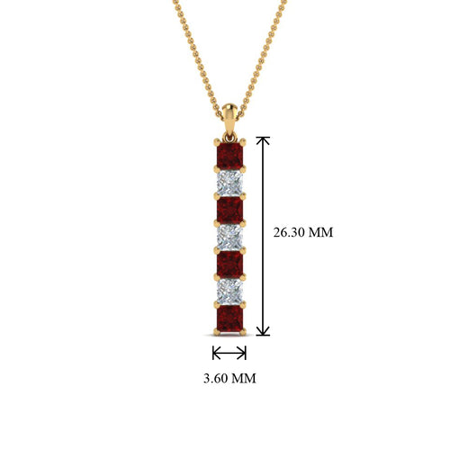 vertical-bar-necklace-seven-princess-cut-diamond-with-ruby-in--FDPD8416GRUDR-NL-YG