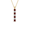 Load image into Gallery viewer, vertical-bar-necklace-seven-princess-cut-diamond-with-ruby-in--FDPD8416GRUDR-NL-YG