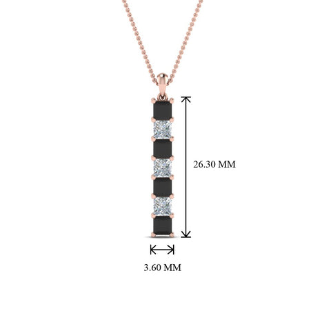 vertical-bar-necklace-seven-princess-cut-with-black-diamond-in-FDPD8416GBLACK-NL-RG