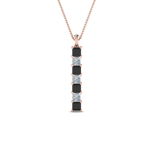 vertical-bar-necklace-seven-princess-cut-with-black-diamond-in-FDPD8416GBLACK-NL-RG