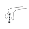 Load image into Gallery viewer, vertical-bar-necklace-seven-princess-cut-with-black-diamond-in--FDPD8416GBLACK-NL-WG