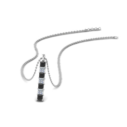 Vertical-Bar-Diamond-Necklace-With-Sapphire-In--FDPD8416