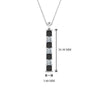 Load image into Gallery viewer, vertical-bar-necklace-seven-princess-cut-with-black-diamond-in--FDPD8416GBLACK-NL-WG