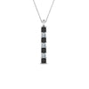 Load image into Gallery viewer, vertical-bar-necklace-seven-princess-cut-with-black-diamond-in--FDPD8416GBLACK-NL-WG